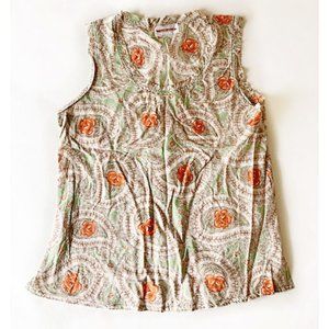 Solitaire Shirt Floral Cotton Shirt Sz Small